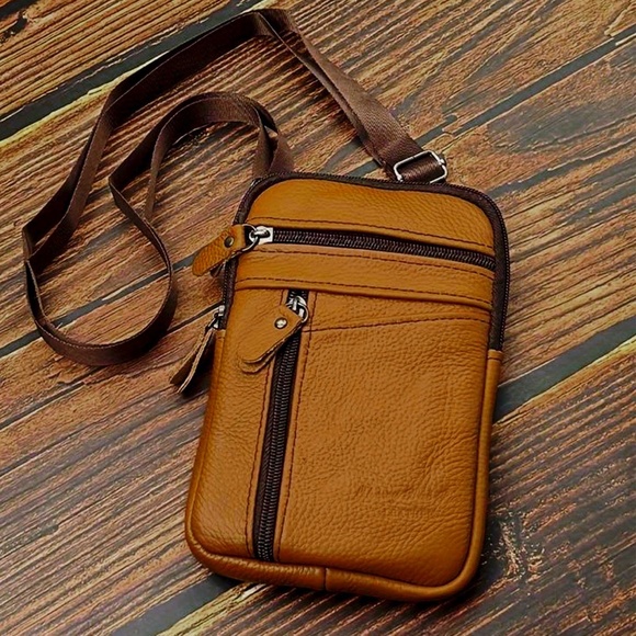 Leather Phone Bag Brown - Picture 2 of 8